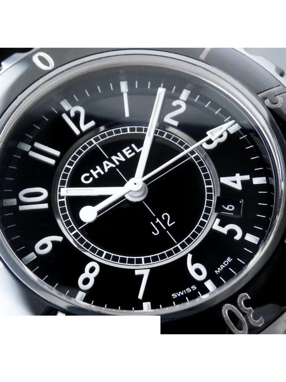 Chanel Black Ceramic SS 33 Date Watch Quartz
